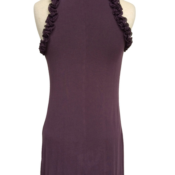 Kische Eggplant Long Ruffle Sleeveless Tunic S - Picture 3 of 5